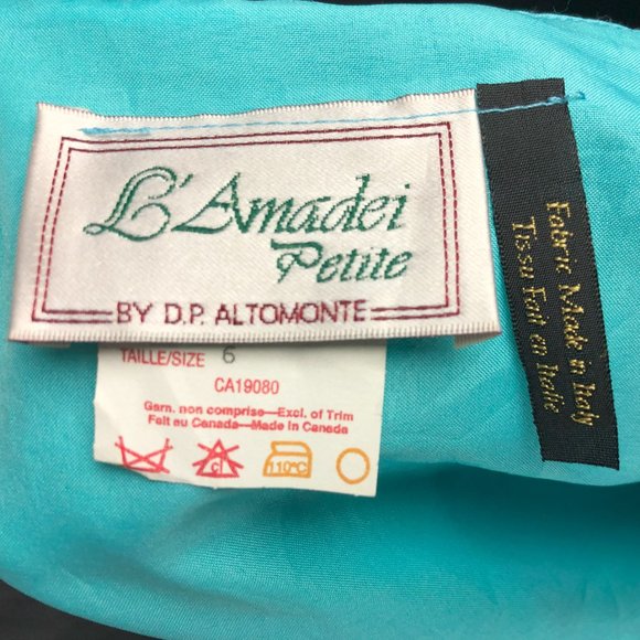 L' Amandei Petite Aqua,  abstract lined wrapped Made in Italy  / skirt - Picture 5 of 5